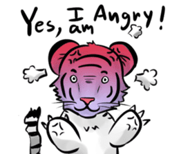 Smiling white tiger (English version) sticker #13286817