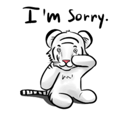 Smiling white tiger (English version) sticker #13286819