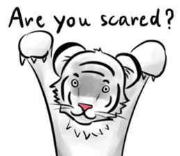 Smiling white tiger (English version) sticker #13286822