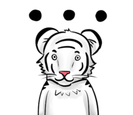 Smiling white tiger (English version) sticker #13286824