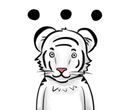 Smiling white tiger (English version) sticker #13286824