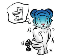 Smiling white tiger (English version) sticker #13286829