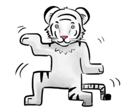 Smiling white tiger (English version) sticker #13286830