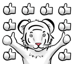 Smiling white tiger (English version) sticker #13286833
