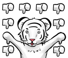Smiling white tiger (English version) sticker #13286834
