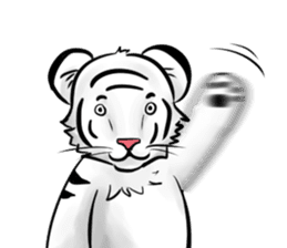 Smiling white tiger (English version) sticker #13286835