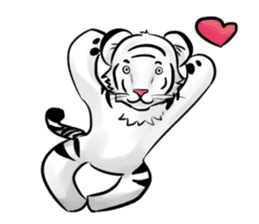 Smiling white tiger (English version) sticker #13286840