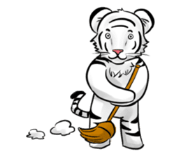 Smiling white tiger (English version) sticker #13286842