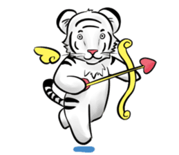 Smiling white tiger (English version) sticker #13286843
