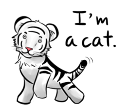 Smiling white tiger (English version) sticker #13286848