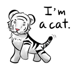 Smiling white tiger (English version) sticker #13286848