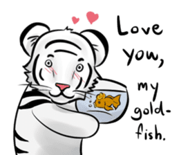 Smiling white tiger (English version) sticker #13286851