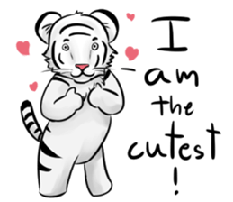 Smiling white tiger (English version) sticker #13286853