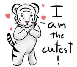 Smiling white tiger (English version) sticker #13286853