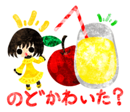 Pretty little people and apples sticker #13287798