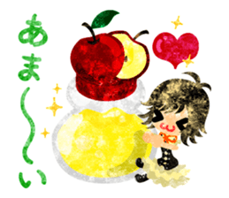 Pretty little people and apples sticker #13287800