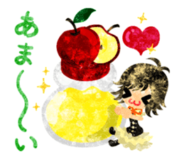 Pretty little people and apples sticker #13287800