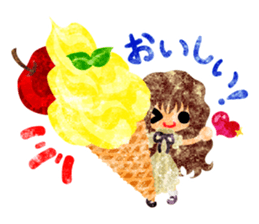 Pretty little people and apples sticker #13287802