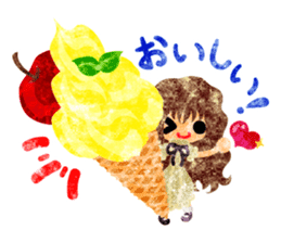 Pretty little people and apples sticker #13287802