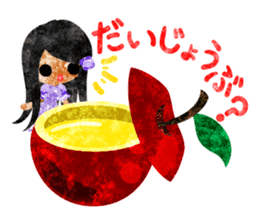 Pretty little people and apples sticker #13287804