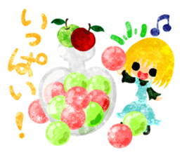 Pretty little people and apples sticker #13287805