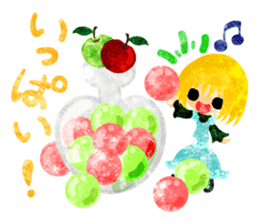 Pretty little people and apples sticker #13287805