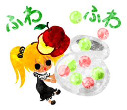 Pretty little people and apples sticker #13287806