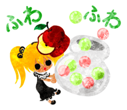 Pretty little people and apples sticker #13287806