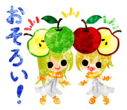 Pretty little people and apples sticker #13287808