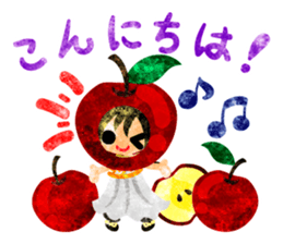 Pretty little people and apples sticker #13287809