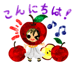 Pretty little people and apples sticker #13287809