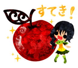 Pretty little people and apples sticker #13287811