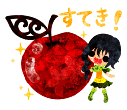 Pretty little people and apples sticker #13287811