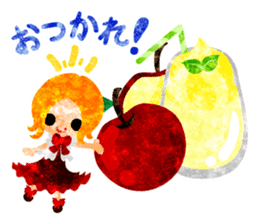 Pretty little people and apples sticker #13287814