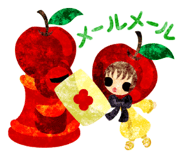 Pretty little people and apples sticker #13287816