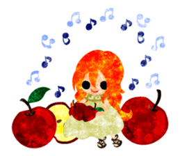 Pretty little people and apples sticker #13287818
