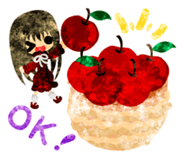 Pretty little people and apples sticker #13287822