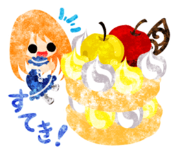 Pretty little people and apples sticker #13287824