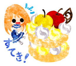 Pretty little people and apples sticker #13287824