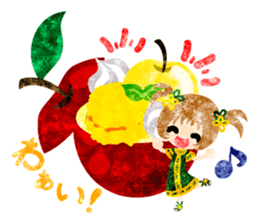 Pretty little people and apples sticker #13287826