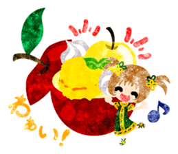 Pretty little people and apples sticker #13287826