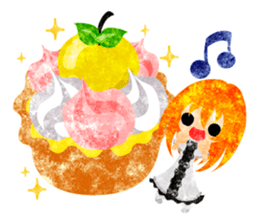 Pretty little people and apples sticker #13287828