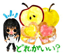 Pretty little people and apples sticker #13287829