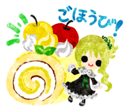 Pretty little people and apples sticker #13287830