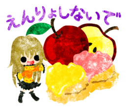 Pretty little people and apples sticker #13287833