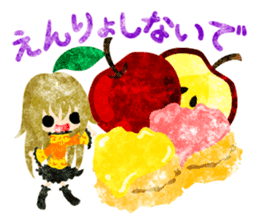 Pretty little people and apples sticker #13287833