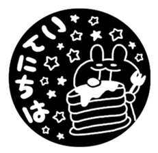 white&black&rabbit sticker sticker #13289759