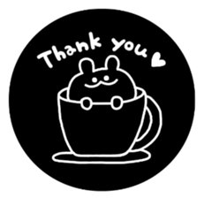 white&black&rabbit sticker sticker #13289763