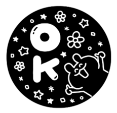 white&black&rabbit sticker sticker #13289766