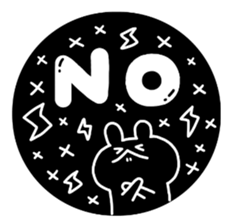 white&black&rabbit sticker sticker #13289767